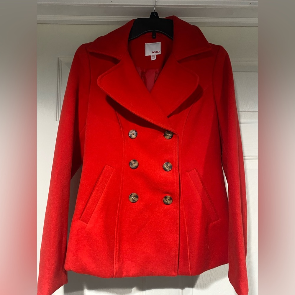 Bongo Red Pea Coat